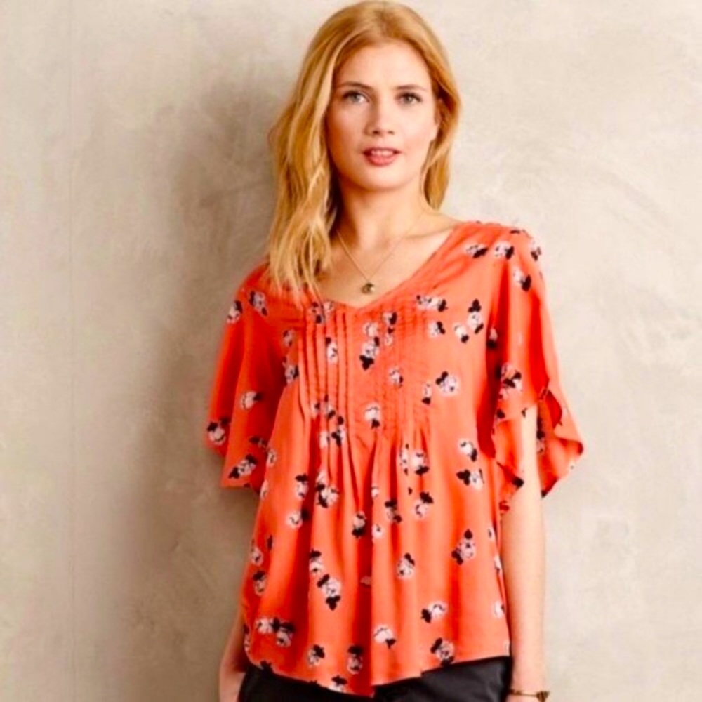 Anthropologie flutter sleeve blouse